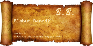 Blahut Bennó névjegykártya